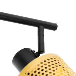 Industriële spot zwart met goud 3-lichts - Kayden