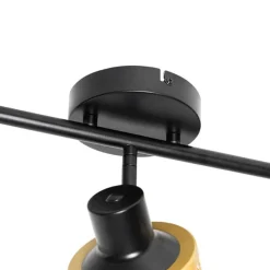 Industriële spot zwart met goud 3-lichts - Kayden