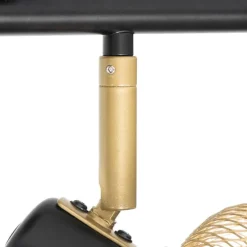 Industriële spot zwart met goud 4-lichts - Bliss Mesh