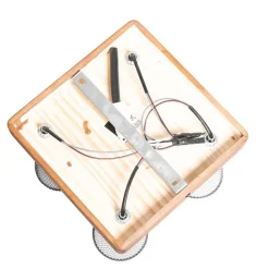 Industriële spot zwart met hout 4-lichts - Kristina