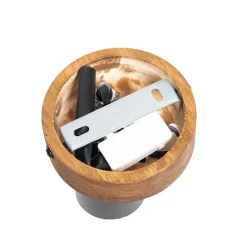 Industriële spot zwart met hout kantelbaar - Jeana