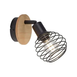 Industriële spot zwart met hout - Winsten