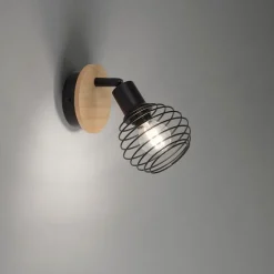 Industriële spot zwart met hout - Winsten