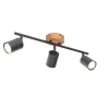 Industriële spot zwart met hout kantelbaar 3-lichts - Jeana