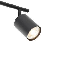 Industriële spot zwart met hout kantelbaar 3-lichts - Jeana