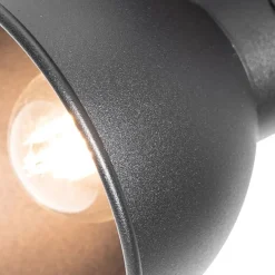 Industriële spot zwart met hout kantelbaar 4-lichts - Tommy