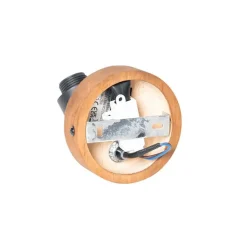 Industriële spot zwart met hout - Kristina