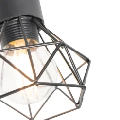 Industriële spot zwart met hout draai- en kantelbaar - Mosh