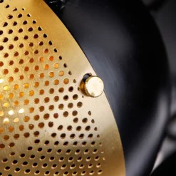 Industriële spot zwart met messing 3-lichts - Haicha