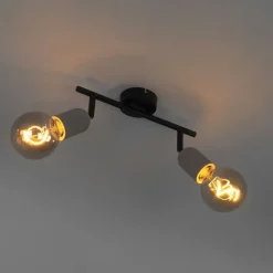 Industriële spot zwart met beton 2-lichts - Pedra