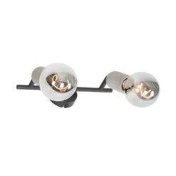 Industriële spot zwart met beton 2-lichts - Pedra