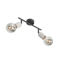 Industriële spot zwart met beton 2-lichts - Pedra