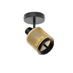 Industriële spot zwart met goud - Kayden