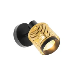 Industriële spot zwart met goud - Kayden