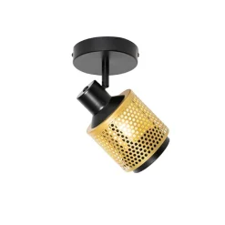 Industriële spot zwart met goud - Kayden