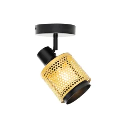 Industriële spot zwart met goud - Kayden
