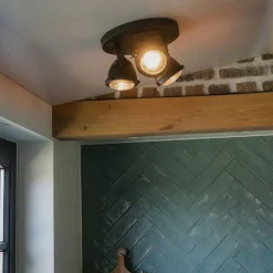 Industriële spot zwart rond verstelbaar 3-lichts - Emado