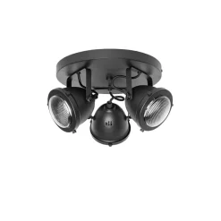 Industriële spot zwart rond verstelbaar 3-lichts - Emado