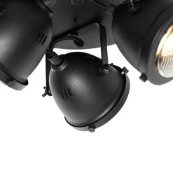 Industriële spot zwart rond verstelbaar 3-lichts - Emado