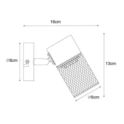 Industriële spot zwart verstelbaar - Jim