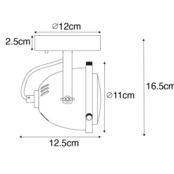 Industriële spot zwart verstelbaar - Emado