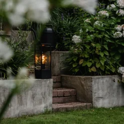 Industriële staande buitenlamp zwart 40 cm IP44 - Charlois