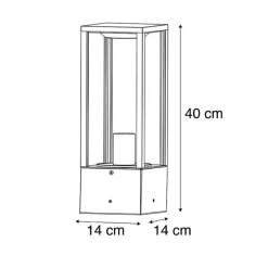 Industriële staande buitenlamp zwart 40 cm IP44 - Charlois