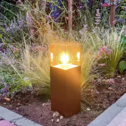 Industriële staande buitenlamp roestbruin 30 cm IP44 - Denmark