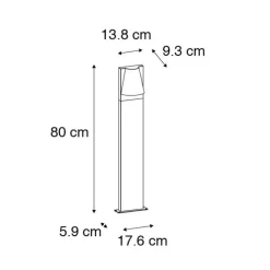 Industriële staande buitenlamp zwart IP44 - Femke