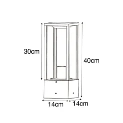 Industriële staande buitenlamp roestbruin 40 cm IP44 - Charlois