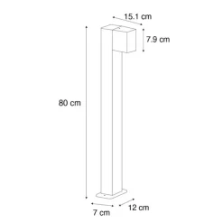 Industriële staande buitenlamp antiek goud 80 cm IP44 - Baleno