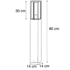 Industriële staande buitenlamp zwart 80 cm IP44 - Charlois