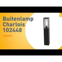 Industriële staande buitenlamp zwart 80 cm IP44 - Charlois