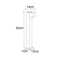 Industriële staande buitenlamp antiek goud 65 cm IP44 - Baleno
