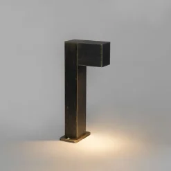 Industriële staande buitenlamp antiek goud 35 cm IP44 - Baleno