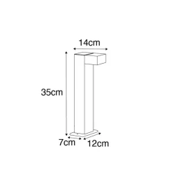 Industriële staande buitenlamp antiek goud 35 cm IP44 - Baleno