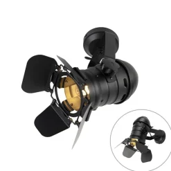 Industriële studiospot zwart draai- en kantelbaar - Movie