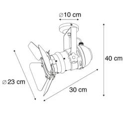 Industriële studiospot zwart draai- en kantelbaar - Movie