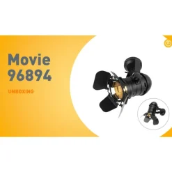 Industriële studiospot zwart draai- en kantelbaar - Movie