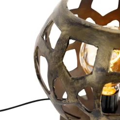 Industriële tafellamp antiek goud - Bobby