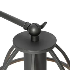 Industriële tafellamp donkergrijs met hout - Arthur