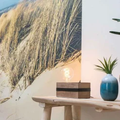 Industriële tafellamp hout - Reena