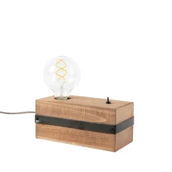 Industriële tafellamp hout - Reena