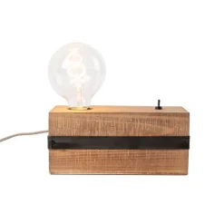 Industriële tafellamp hout - Reena