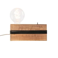 Industriële tafellamp hout - Reena
