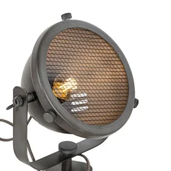 Industriële tafellamp tripod staal met hout kantelbaar - Emado