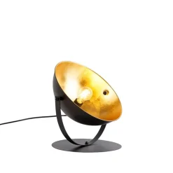 Industriële tafellamp zwart met goud 39,2 cm verstelbaar - Magnax