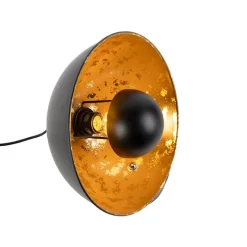 Industriële tafellamp zwart met gouden binnenkant - Magna Eglip