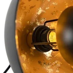 Industriële tafellamp zwart met gouden binnenkant - Magna Eglip