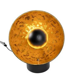 Industriële tafellamp zwart met gouden binnenkant - Magna Eglip